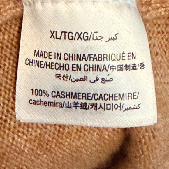 Charter Club 100% Cashmere Sweater Tan Camel Crewneck XL Luxury Soft Pullover - Picture 4 of 6